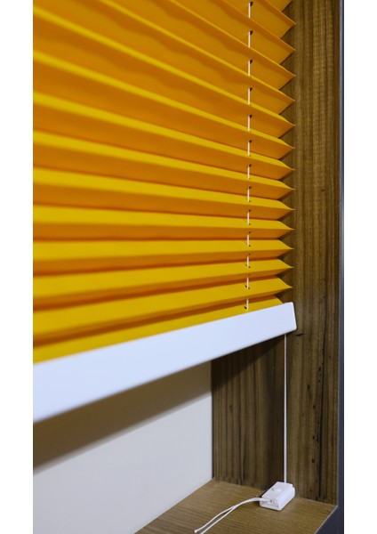 Turuncu Plise Katlanır Cam Balkon Perdesi - Ofis Perdesi - Ev Perdesi - Salon Perdesi - Plise Perde fırsatları