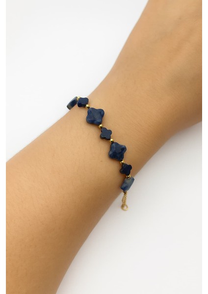 Lapis Lazuli Kadın Bileklik Solunum Desteği Tansiyon Dengesi, Ruhsal Güç Yay ve Terazi Burcu Taşı