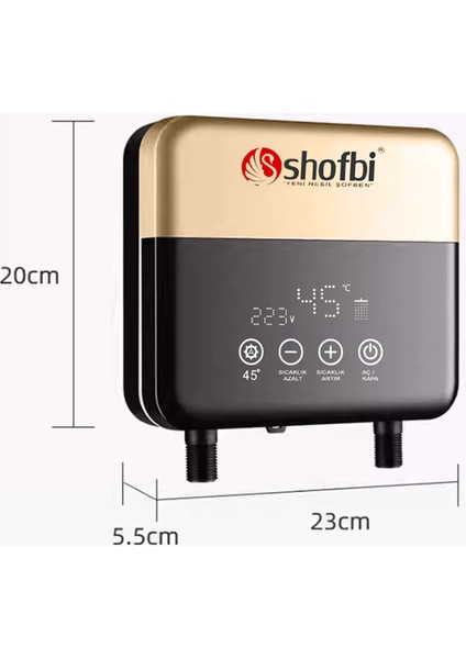 Shofbi Akıllı Lavabo Şofbeni Sh-4g Altın
