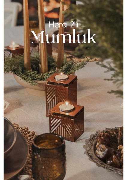 HE Dizayn Aksesuar Hera 2'li Mumluk Seti fırsatları