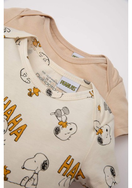 Erkek Bebek Yenidoğan Snoopy Penye 2'li Kısa Kollu Tulum C4360A524SM fiyatları