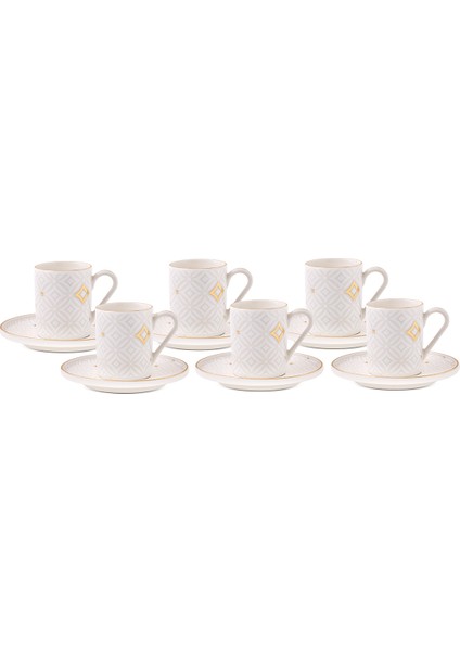 Elina 12 Parça 6 Kişilik Kahve Fincan Takımı 90 ml