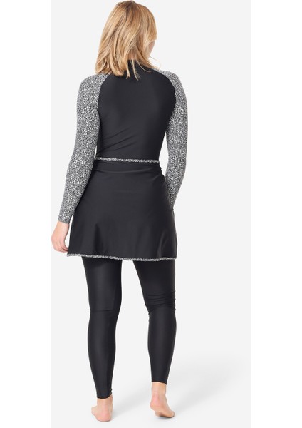 Nabaiji Kadın Kapalı Sırt Uzun Kollu Burkini Mayo - Siyah - Rıme 100 modelleri