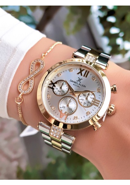 Orijinal Çelik Kordon Kadın Kol Saati 3 Atm Su Geçirmezlik Gold Gümüş Renk Bileklik Hediyeli DK377C3 fiyatları