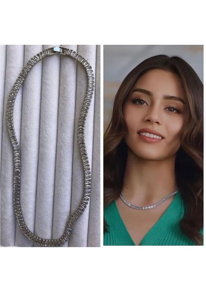 Özel Seri Su Yolu Baget Zirkon Taşlı Kolye