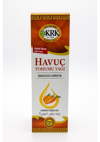 Soğuk Sıkım Havuç Yağı 250ML – Cilt & Saç Bakımı Için fiyatları