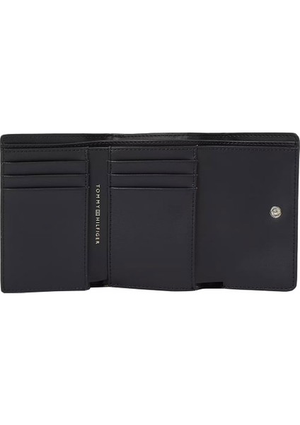 Kadın Th Logotape Trifold Cüzdan - Siyah