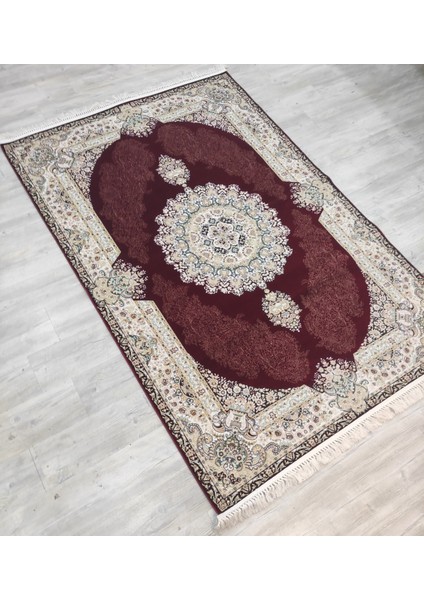 Hanzade, Osmanlı Melodi Ipeksi Yün Tuşeli Triko Akrilik Saraylı Oturma Odası ve Salon Halısı