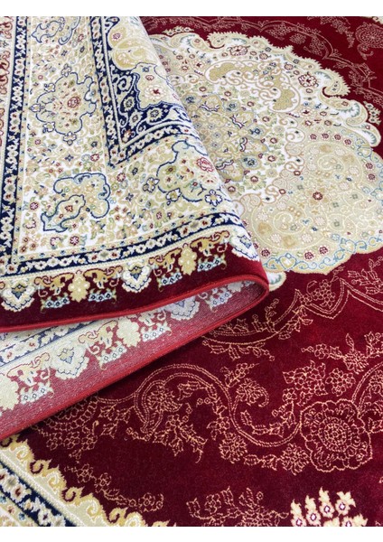 Hanzade, Osmanlı Melodi Ipeksi Yün Tuşeli Triko Akrilik Saraylı Oturma Odası ve Salon Halısı