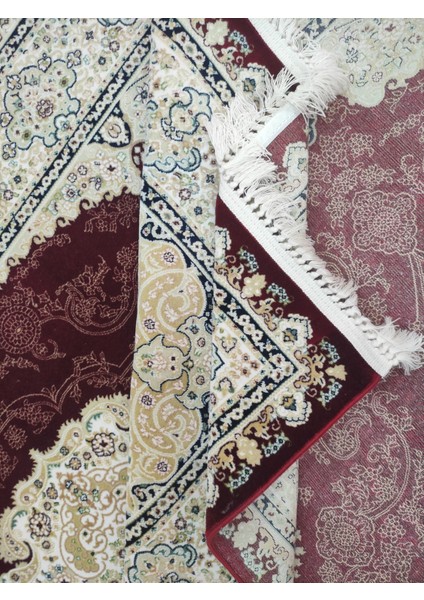Hanzade, Osmanlı Melodi Ipeksi Yün Tuşeli Triko Akrilik Saraylı Oturma Odası ve Salon Halısı