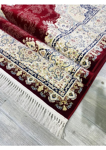 Hanzade, Osmanlı Melodi Ipeksi Yün Tuşeli Triko Akrilik Saraylı Oturma Odası ve Salon Halısı