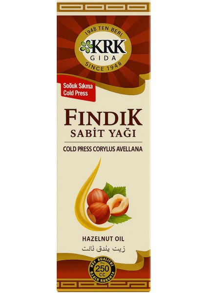 Fındık Yağı 250 ml Soğuk Sıkma