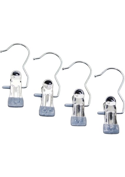 4 Pcs Kıskaçlı Taşınabilir Çok Amaçlı Tekli - Metal Askı Silikon Kılıf Uçlu (5047)