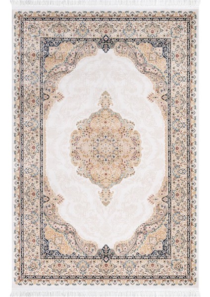 Hanzade, Osmanlı Melodi Ipeksi Yün Tuşeli Triko Akrilik Saraylı Oturma Odası ve Salon Halısı