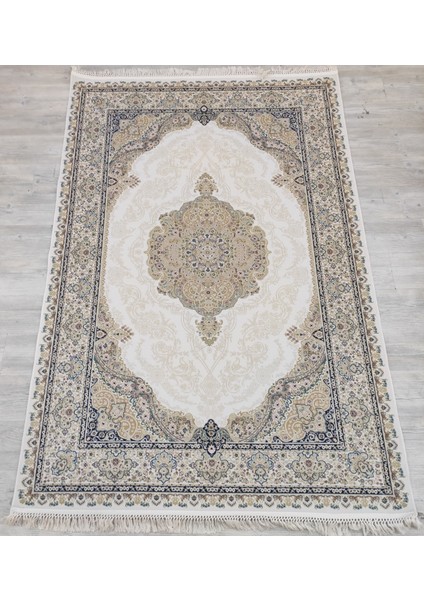 Hanzade, Osmanlı Melodi Ipeksi Yün Tuşeli Triko Akrilik Saraylı Oturma Odası ve Salon Halısı