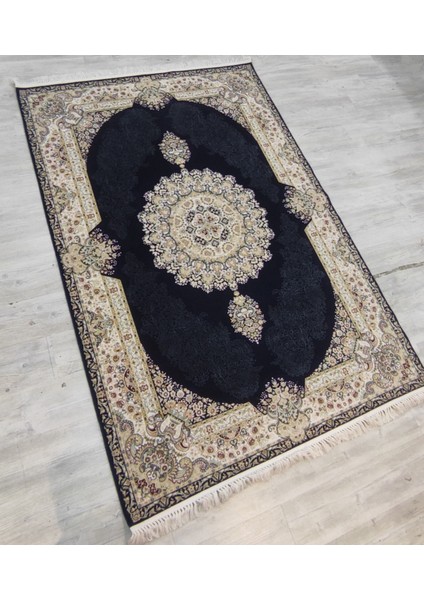 Hanzade, Osmanlı Melodi Ipeksi Yün Tuşeli Triko Akrilik Saraylı Oturma Odası ve Salon Halısı