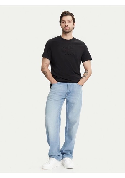 Ss 20S Ck Deboss Mono Graphıc Te Erkek Siyah T-Shirt LV04RC824G-UB1