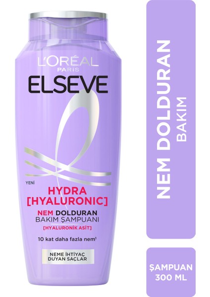 L'Oréal Paris Elseve Hydra [Hyaluronic] Nem Dolduran Bakım Şampuanı 300 ml