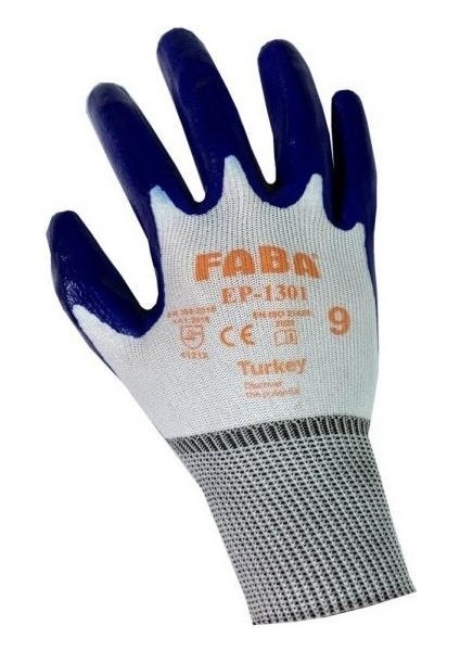 EP-1301-XL Lacivert Nitril Polyester Eldiven Xl