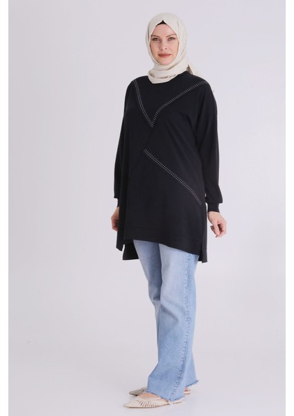 Büyük Beden Tesettür Drop Taşlı Tunik 2056 fiyatları