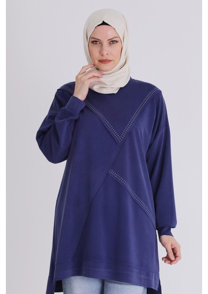 Büyük Beden Tesettür Drop Taşlı Tunik 2056 indirimleri