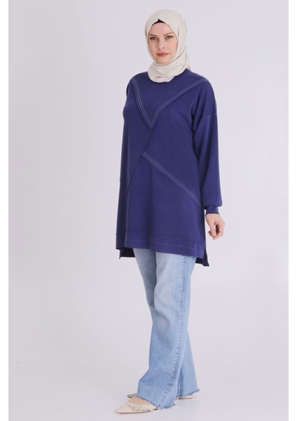 Büyük Beden Tesettür Drop Taşlı Tunik 2056