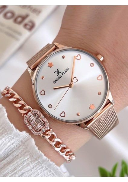 Çelik Kordon 3 Atm Suya Dayanıklı Özel Tasarım Kadın Kol Saat+Bileklik VS.BLKT.0449