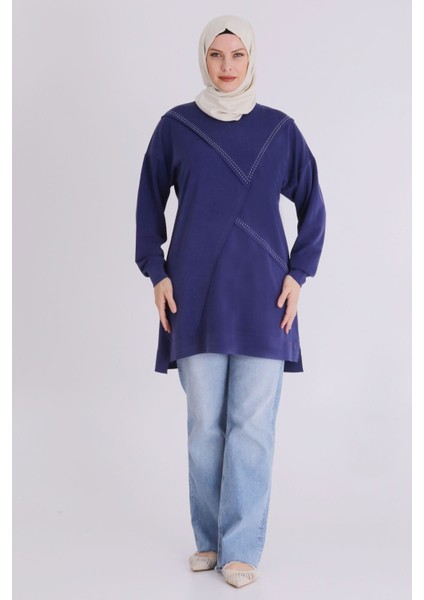 Büyük Beden Tesettür Drop Taşlı Tunik 2056 fırsatları