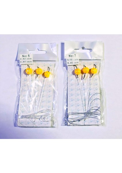 Boncuklu 3 Iğneli Sıralı Sazan Takımı 10 mm Sarı