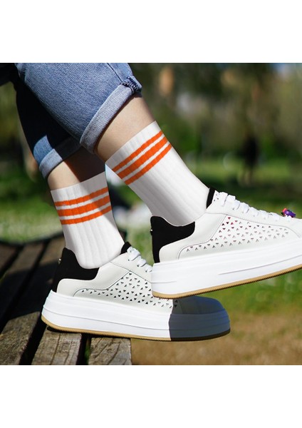Erkek Soket, Havlu Taban, Lastikte Renkli Kuşaklık, Kolej Tenis Beyaz 6'lı Set fırsatları