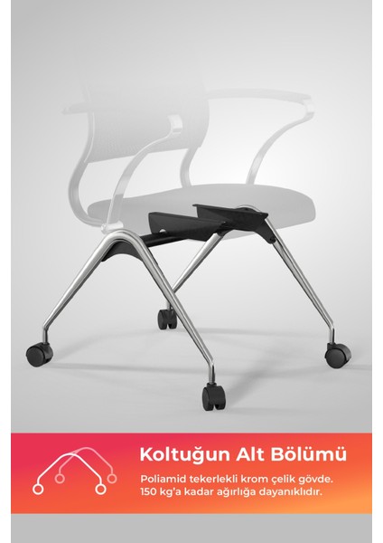 Ergolife Sit Air Toplantı Sandalyesi | Tekerlekli, Fileli, Siyah, Çalışma Koltuğu -572.5F.1.662 indirimleri
