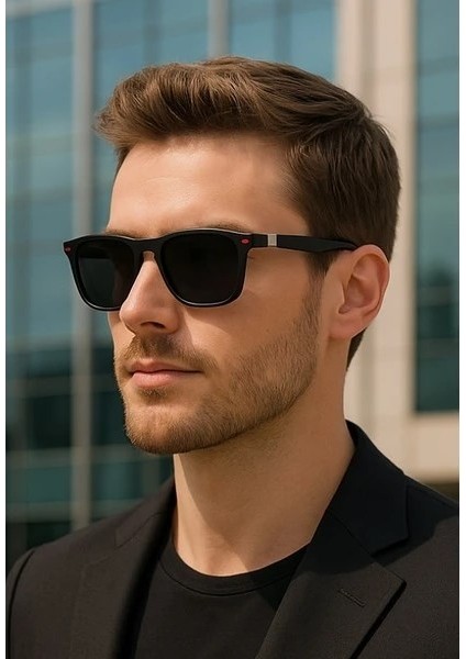 Uv 400 Korumalı Polarize Çerçeve kırmızı Detay şık Stil Unisex Güneş Gözlüğü Metal Menteşeli Gözlük modelleri