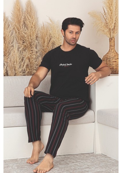 Dreamy Pamuklu Cepli Kısa Kollu Çizgili Erkek Pijama Takımı fiyatları