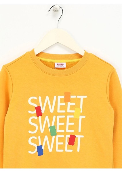 Haribo Hardal Kız Çocuk Bisiklet Yaka Kabartma Sweatshirt HRBTXT306 fırsatları