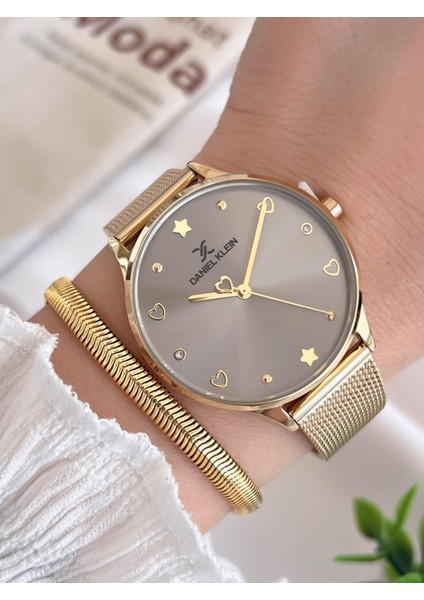 Çelik Kordon 3 Atm Suya Dayanıklı Özel Tasarım Kadın Kol Saat+Bileklik VS.BLKT.0450