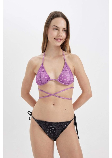 Regular Fit Şal Desenli Bikini Üstü-Fall in Love C3176AX24SM indirimleri