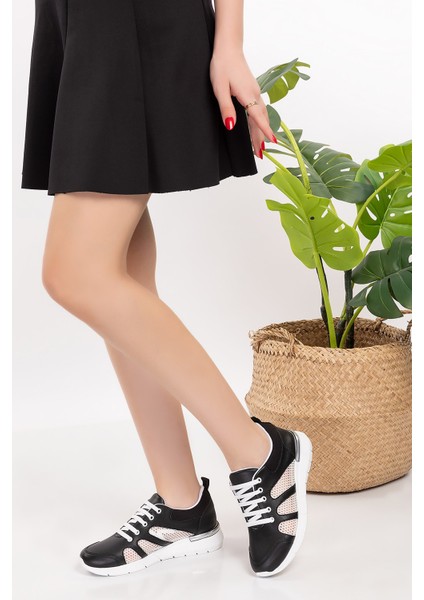 Siyah Eliptik Fileli Hemşire Doktor Aşçı Günlük Yürüyüş Ortopedik Spor Ayakkabı modelleri