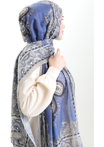 Karaca Desenli Cotton Şal 82002-11 Vizon Mor modelleri