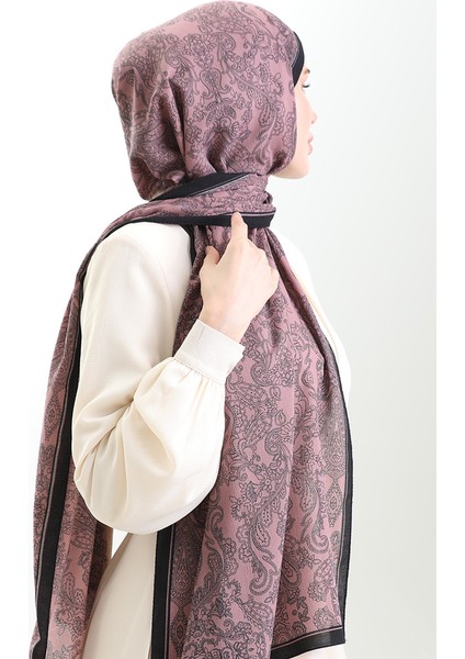 Karaca Desenli Mio Krep Şal 81099-06 Koyu Pudra