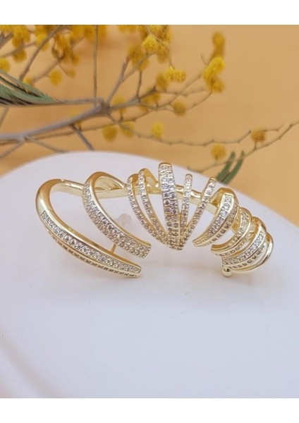 Gold Kıvrımlı Cuff Küpe fiyatları
