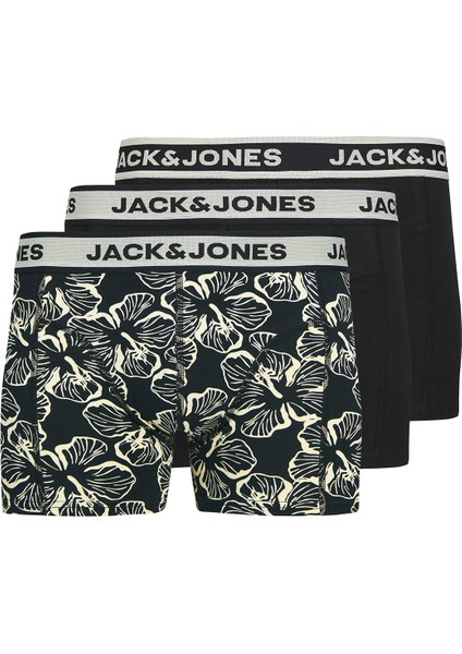 Jack&jones Liam Flower 3'lü Paket Erkek Siyah Iç Çamaşır