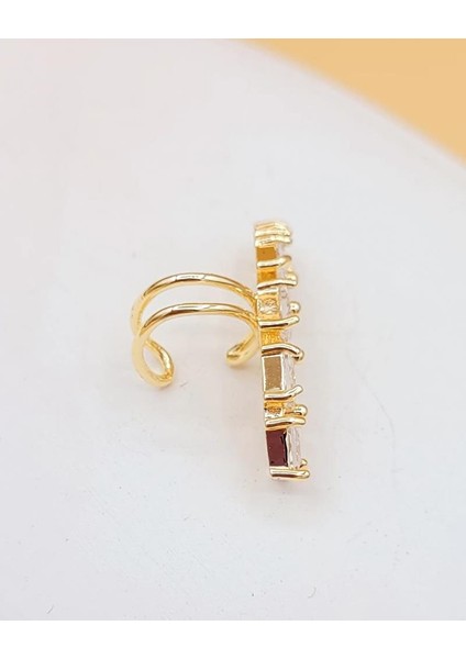 Baget Taşlı Gold Renk Kıkırdak Küpe fiyatları