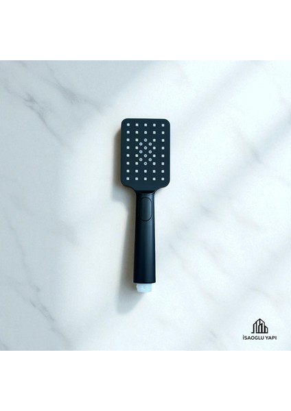Isaoğlu Yapı Siyah Duş Telefonu Mat Siyah Fonksiyonlu Masajlı Duş Aksesuarı Kare Tasarım fiyatları