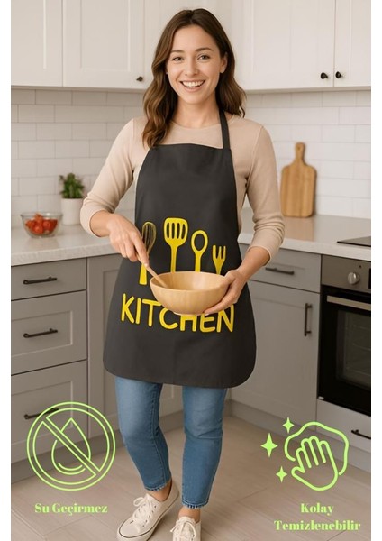 Kitchen Style Mutfak Önlüğü – Çatal Kaşık Desenli, Sıvı Geçirmez Şık Tasarım