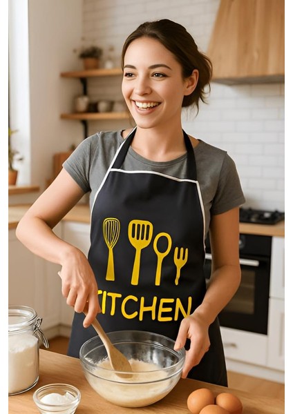 Kitchen Style Mutfak Önlüğü – Çatal Kaşık Desenli, Sıvı Geçirmez Şık Tasarım fiyatları