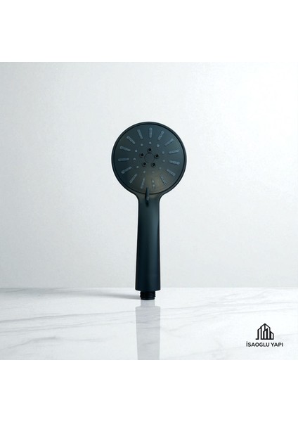 Isaoğlu Yapı Siyah Duş Sistemi Siyah Duş Başlığı Masajlı Fonksiyonlu Tazzikleme Oval Tasarım Mat Siyah fiyatları