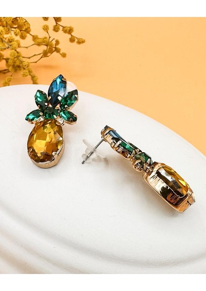 Zera Ananas Zirkon Taşlı Zümrüt Küpe fiyatları