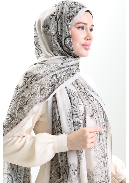 Karaca Desenli Cotton Şal 82002-05 Krem Siyah fiyatları