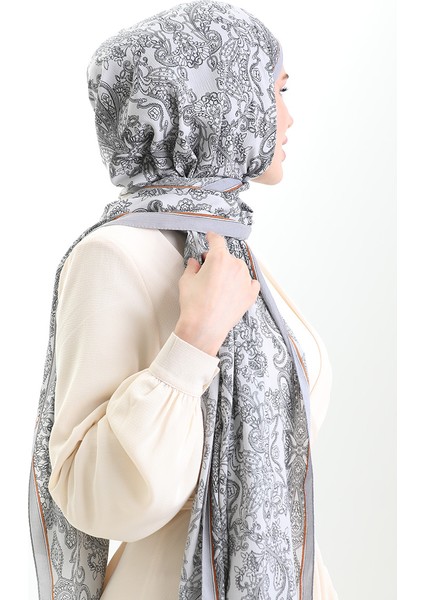 Karaca Desenli Mio Krep Şal 81099-05 Gri modelleri