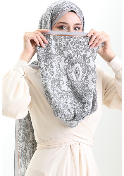 Karaca Desenli Mio Krep Şal 81099-05 Gri fırsatları